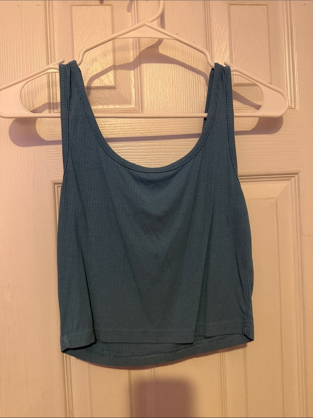 SHEIN Teal Tank Top Ribbed Scoop Neck